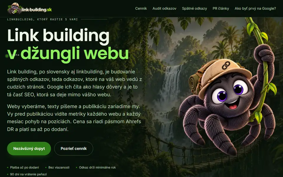 Web link-building.sk, ktorý sme postavili